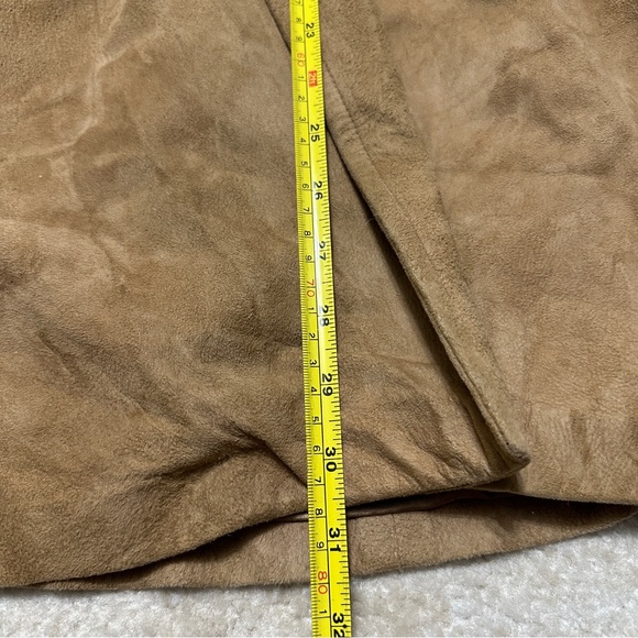 Vintage Women's Size Small Leathers by New England Fur Collar Coat Suede Tan - Picture 11 of 11